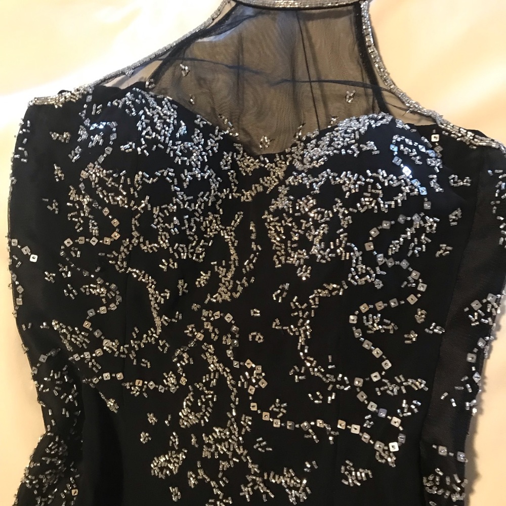 Fabulous Black and Silver Beaded Gown